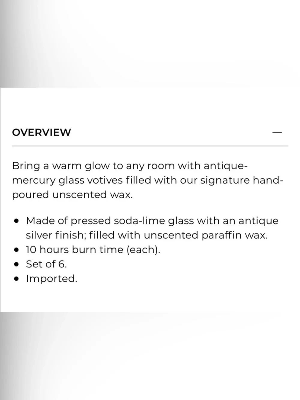 Pottery barn mecury glass votive candle set